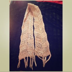 Pink knit scarf